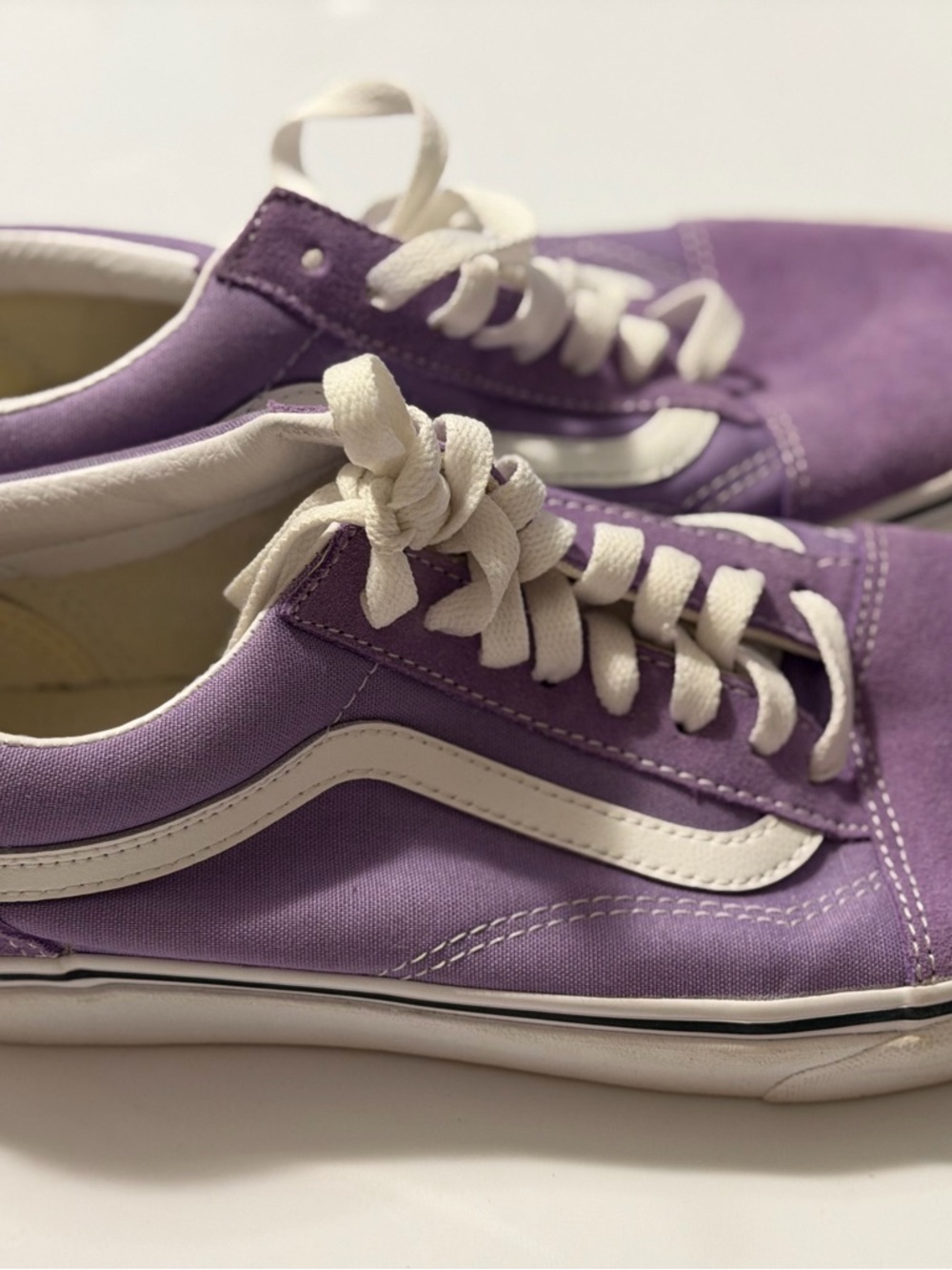 Vans Purple and White Old Skool Sneakers